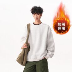 批发2025新款<b class='q'>秋</b>冬潮牌肩部拉链圆领加绒卫衣男美式宽松情侣休闲打底衫