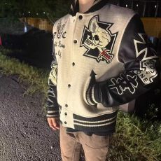 批发黑<b class='q'>木</b>出品东洋骷髅骑士棒球服Cleanfit风格修身立领vibe短款外套男