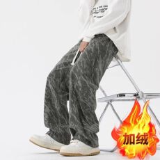 2025新款加厚灯芯绒裤子男大山男春秋冬直筒阔腿裤保暖休闲脏脏裤