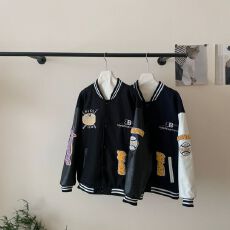 批发美式刺绣棒球服男春<b class='q'>秋</b>季2025年新款复古撞色休闲情侣夹克外套潮