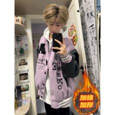 批发美式高街拼接字母刺绣夹克棒球服男女秋季新款潮牌青少年学生外套