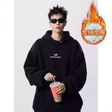 批发2025新款刺绣重磅卫衣男女常青树加绒情侣秋冬新款宽松保暖上衣