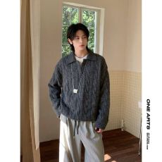 翻领polo毛衣男女套头长袖针织衫秋季2025新款韩版宽松慵懒上衣