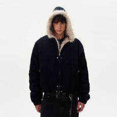 批发美式cleanfit毛茸茸座山雕连帽夹克棉<b class='q'>服</b>男女冬季加厚短款<b class='q'>工装</b>外套