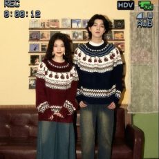 批发费尔岛复古提花<b class='q'>毛衣</b>女秋冬2025新款秋冬设计感休闲套头针织外套