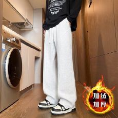 批发2025新款重磅重磅华棉复合贝贝绒整烫弯刀微喇休闲裤男秋冬