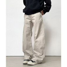 美式复古牛仔裤男直筒宽松阔腿裤潮牌松紧腰休闲裤子弯刀工装裤