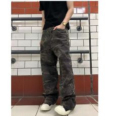 美式复古水洗迷彩伞兵工装裤男女高街小众设计感宽松直筒休闲裤