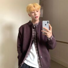 2026秋冬新款圆领假两件开衫毛衣慵懒风针织衫单排扣含羊毛外套