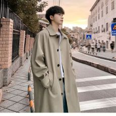 批发中长款卡其风衣男女2026新款春<b class='q'>秋</b>上衣单排扣简约休闲外套