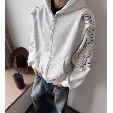 批发2026新款重磅加厚春秋街头重工钉珠刺绣<b class='q'>卫衣</b>男女<b class='q'>潮牌</b>外套