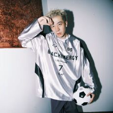 批发美式球衣银色长袖T恤男拼接撞色字母印花运动男潮牌上衣新款ins