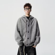 2026连帽毛衣开衫男女秋冬韩系软糯宽松慵懒高级感针织衫外套上衣