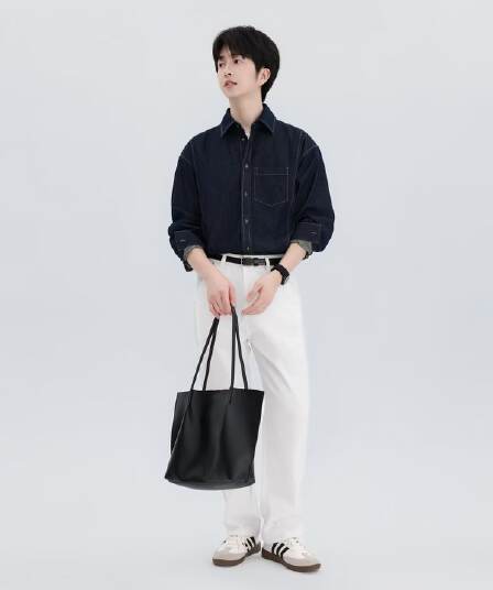 2026 새로운 데님 셔츠 긴팔 봄 여름 아메리칸 조수 브랜드 셔츠 청년 남성 얇은 코트 카우보이 의류