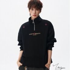 批发2026新款春设计感小众字母刺绣潮牌卫衣<b class='q'>秋</b>冬季候美式高街痞帅外套