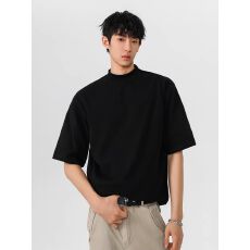 2026重磅半高领boxy短袖T恤男夏季高级感cleanfit打底半袖上衣