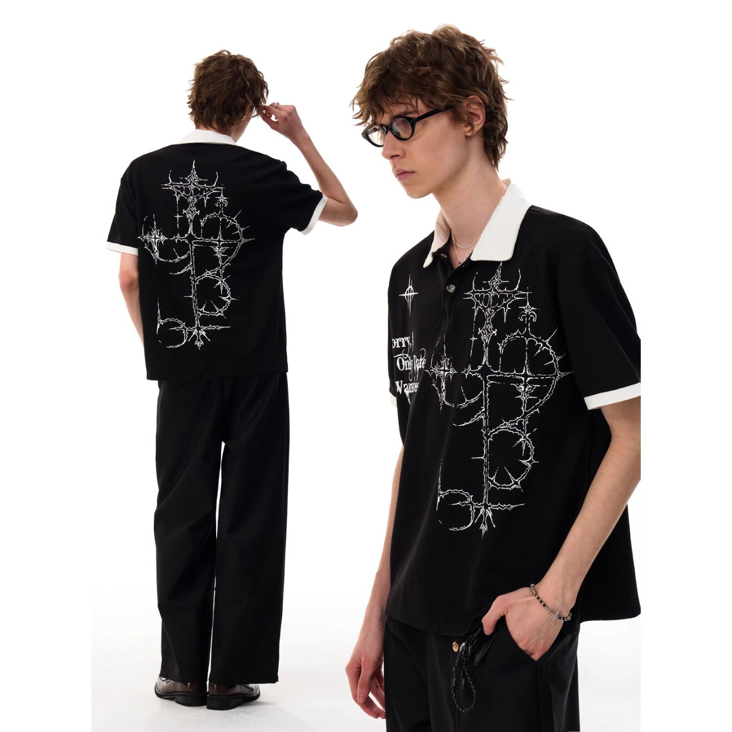 2026 새로운 후아 남편 그리드 프린트 POLO 셔츠 남성 얇은 스타일 루즈핏 캐주얼 반팔 티셔츠 슬림해 보이는 커플 맨위