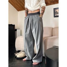 2026新款西裤垂坠感高级感弯刀阔腿裤男夏季新款薄款直筒休闲裤