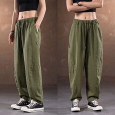 批发2026夏季新款<b class='q'>棉麻</b>男女轻薄透气休闲裤凉爽垂感简约