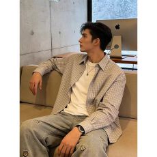 2026新款纯棉面料格子休闲衬衣潮牌宽松百搭长袖衬衫春男女同款