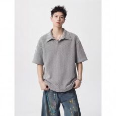 2026新款春夏复古polo针织短袖T恤男女宽松休闲百搭上衣情侣