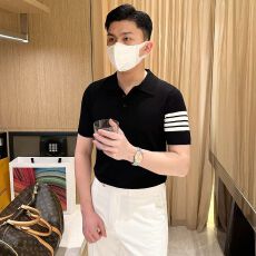 批发纯色polo衫男短袖<b class='q'>t</b><b class='q'>恤</b>夏季痞帅<b class='q'>衬衫</b>领<b class='q'>上衣</b>美式宽松百搭五分袖体恤