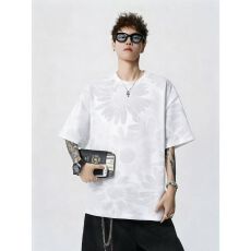 2026新款重磅花卉扎染短袖t恤男夏季美式宽松半袖体恤潮