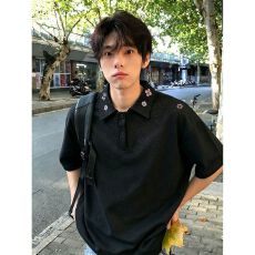 批发2026新款重磅花卉刺绣Polo衫短袖男生夏季小众重磅T恤美式半袖