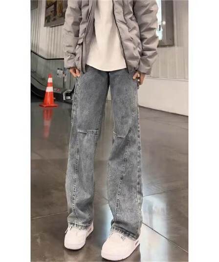 2026 아메리칸 경 사진 부츠컷 청바지 남성 봄 여름 슬림해 보이는 바지 스트랩 디자인 센스 모통이 칼 워크웨어 팬츠