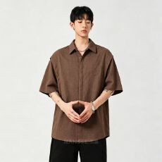 批发2026新款衬衫短袖男<b class='q'>夏</b>季柔软免烫大码休闲衬衣垂感宽松顺滑寸衫