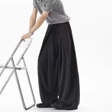 批发流行垂坠感休闲裤男女款松紧腰阔腿裤2026<b class='q'>新款</b>春夏宽松长裤潮