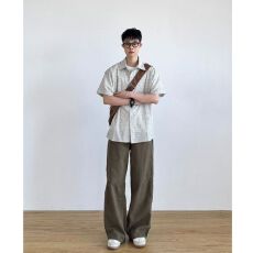 批发美式薄款格子短袖衬衫男2026夏季<b class='q'>新款</b>高级感速干男款半袖衬衣