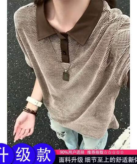 작은 대중 디자인 센스 폴로 칼라 패치워크 페이크 레이어드 POLO 셔츠 남자 반팔 여름 조수 브랜드 루즈핏 반소매 티셔츠 맨위