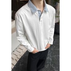 批发2026美式复古大码翻领长袖<b class='q'>POLO</b><b class='q'>衫</b><b class='q'>男</b>女休闲宽松透气百搭T恤上衣