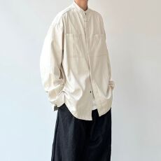 批发2026新款重磅长袖衬衫春<b class='q'>秋</b>季男生纯色衬衣外套纯棉休闲上衣暗物质