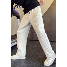 2026肌理感麻花纹裤子宽松bf慵懒风休闲裤男cleanfit老钱风直筒裤