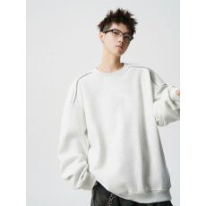 批发2026新款重磅秋冬潮牌肩膀链条拼接圆领卫衣<b class='q'>男</b>女美式情侣<b class='q'>休闲</b>上衣