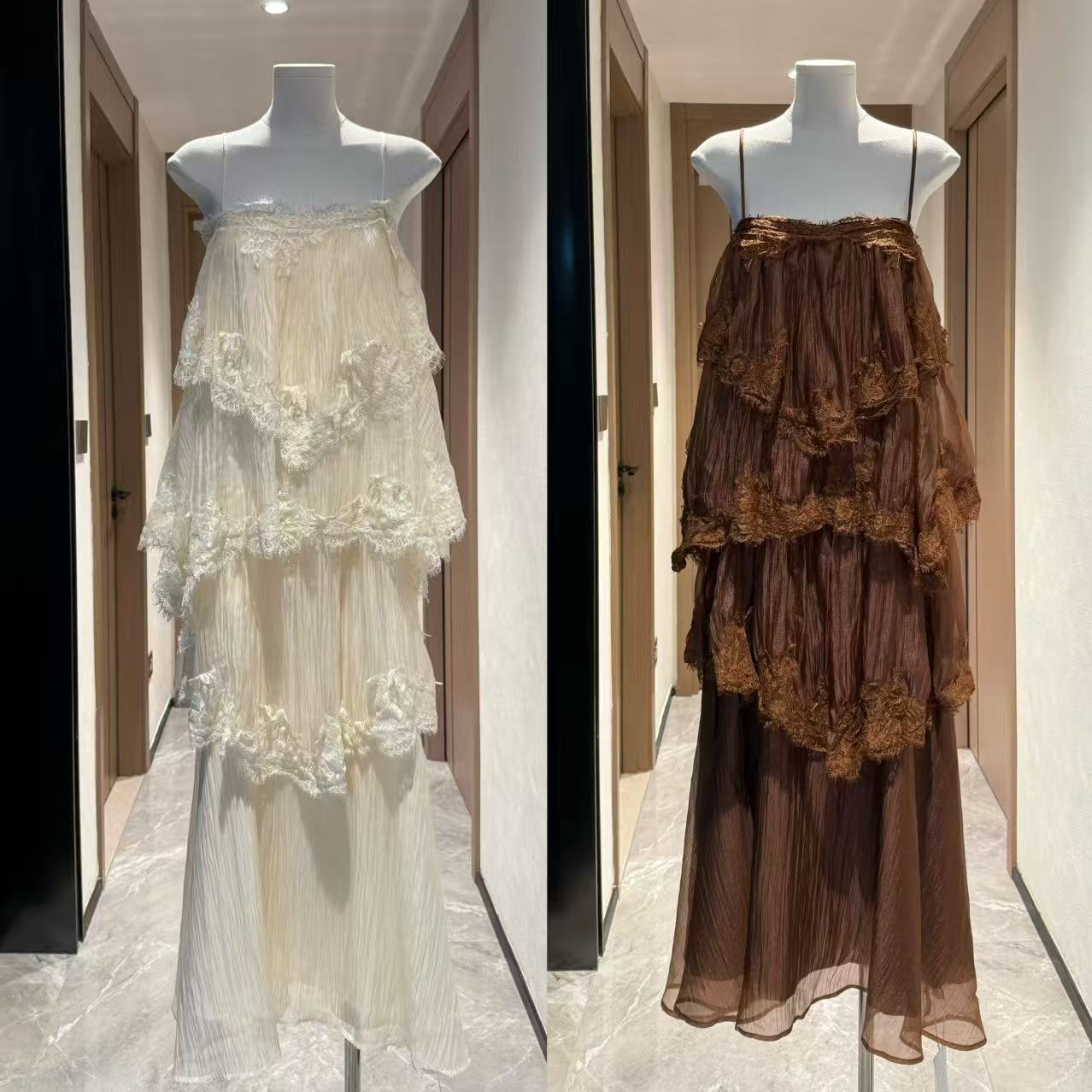 skk store 인시 튜 수여 됨 aj 높음 제품 질감 무거운 작업 레이스 슬립 드레스 길다 쇼트 스타일 봄 여름 여성