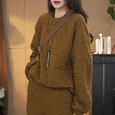 批发官图 休闲两件套秋冬新款纯色简约宽松百搭卫衣高腰显瘦<b class='q'>短裤</b>套装