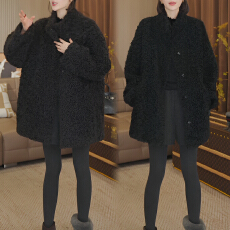 批发官图 小香风毛毛外套女2025新款秋冬小个子加厚加绒皮毛一体夹克