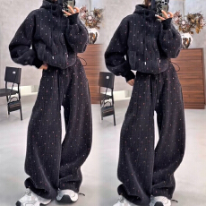 批发官图 韩式搭配一整套冬装<b class='q'>休闲</b><b class='q'>运动</b>慵懒加厚拉链外套阔腿裤两件套