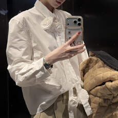 批发官图 巨好看的极简风立体玫瑰<b class='q'>衬衫</b>阔腿<b class='q'>裤</b><b class='q'>套装</b>秋冬季休闲两件套<b class='q'>装</b>