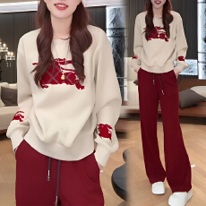 批发官图 加绒加厚休闲<b class='q'>套装</b>2025冬季韩版宽松显瘦百搭<b class='q'>卫衣</b>裤子两件套