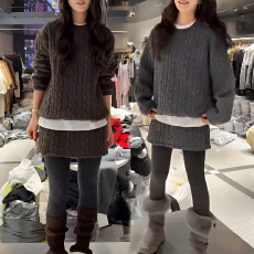 批发官图 时尚气质麻花针织马甲打底<b class='q'>T</b><b class='q'>恤</b>2025冬宽松休闲半身短<b class='q'>裙</b>三件套