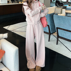 批发官图 韩系甜妹休闲运动服套装秋冬连帽开衫卫衣阔腿<b class='q'>裤</b><b class='q'>减龄</b>两件套