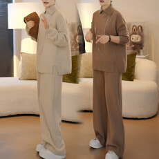 批发官图 休闲洋气半高领长袖上衣女秋冬2025<b class='q'>新款</b>小个子直筒<b class='q'>裤</b>两件套