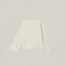 批发官图 慵懒高级感露肩毛衣冬季环保毛毛袖斜肩内搭绝美<b class='q'>气质</b>针织衣