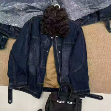 批发官图 时尚复古毛领拼接拉链<b class='q'>牛仔</b>外套2025秋冬松弛百搭小个子开衫