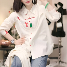 批发官图 2025<b class='q'>秋</b>冬季新款时髦质感高级显瘦翻领长袖套头单排扣衬衫女