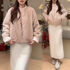 官图 新中式国风减龄双面穿短款外套2026冬季甜美温柔风保暖开衫